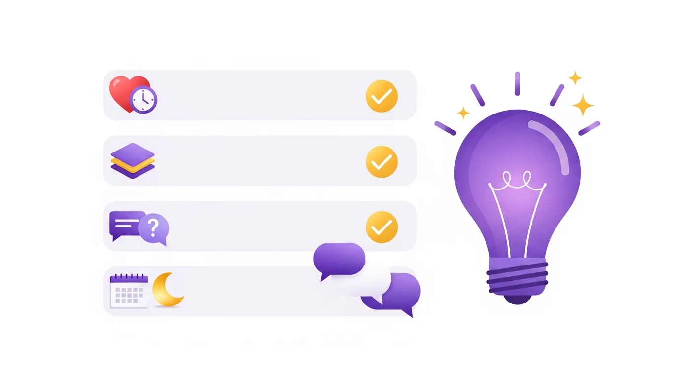 Illustrated checklist showing five tips for making a memorable best friend quiz